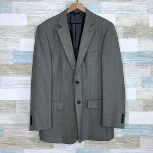 Pronto Uomo Platinum Wool Sport Coat Jacket Gray Nailshead Mens Size 46L 46 Long